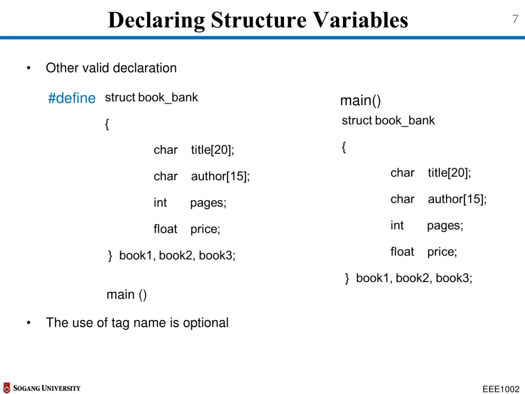 declaring structure variables 2
