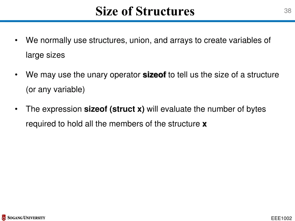 size of structures