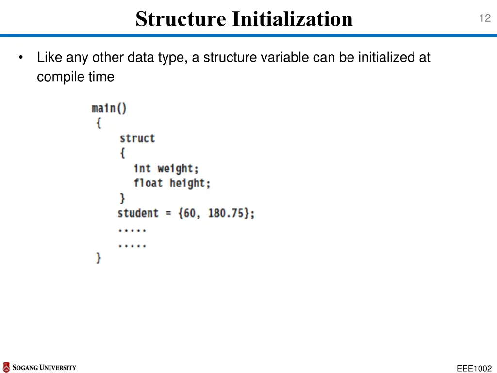 structure initialization