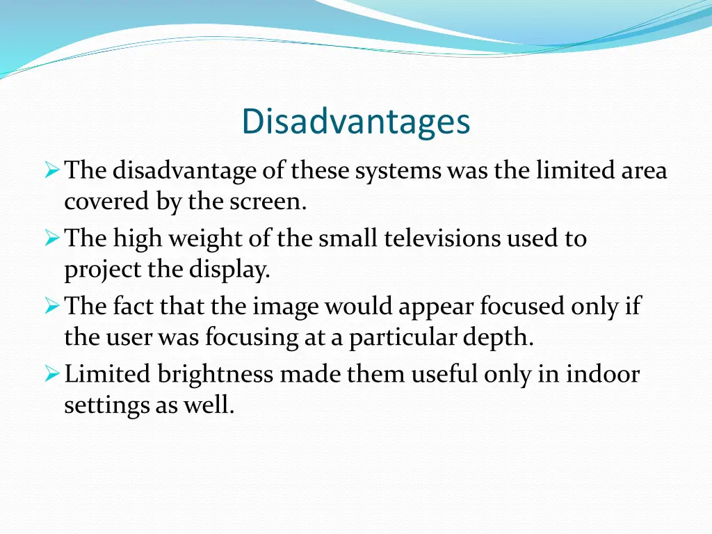 disadvantages