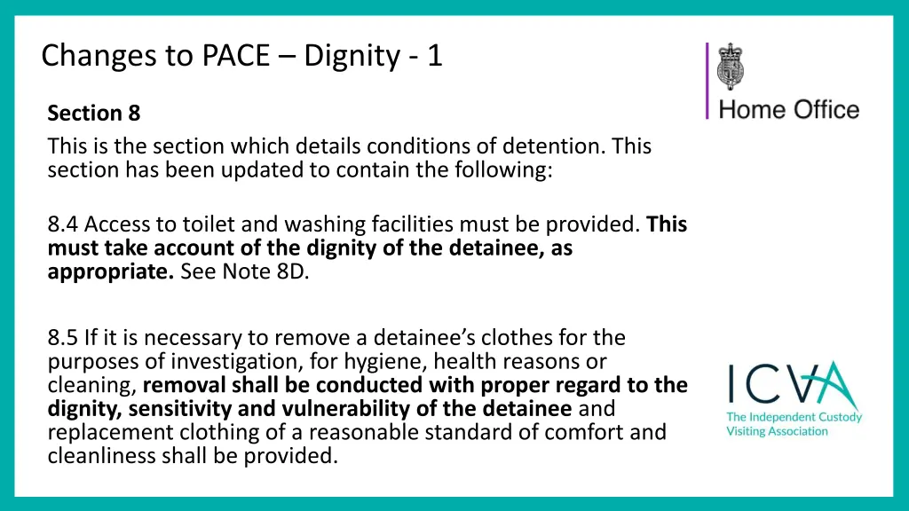 changes to pace dignity 1