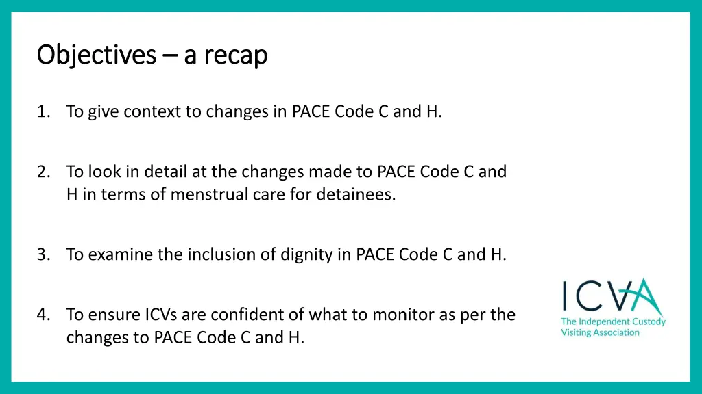 objectives objectives a recap
