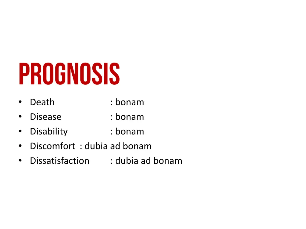 death disease disability discomfort dubia