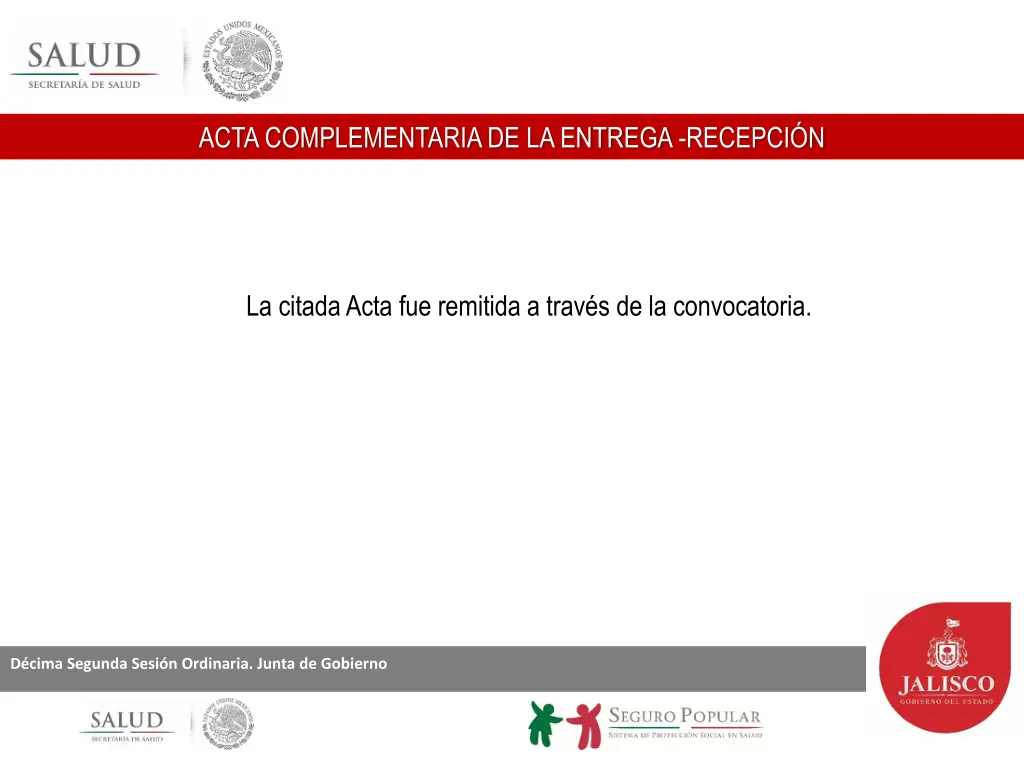 acta complementaria de la entrega recepci n