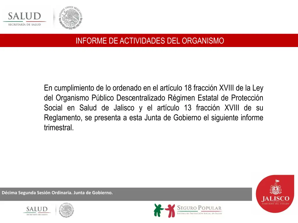 informe de actividades del organismo