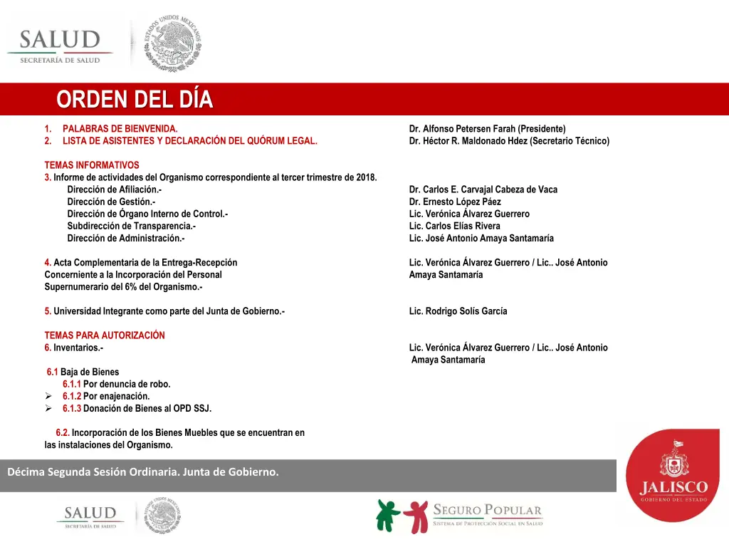 orden del d a