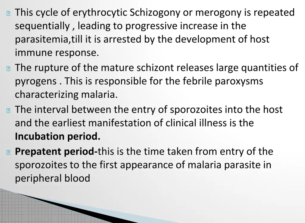 this cycle of erythrocytic schizogony or merogony