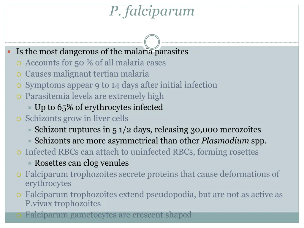 p falciparum