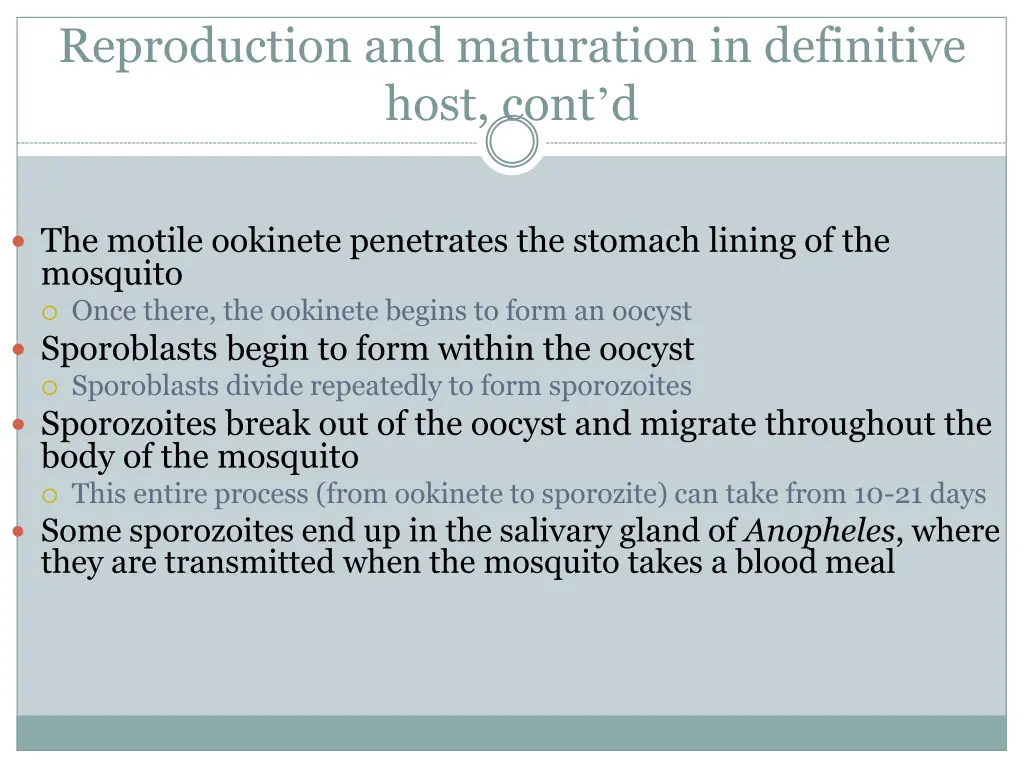 reproduction and maturation in definitive host 1