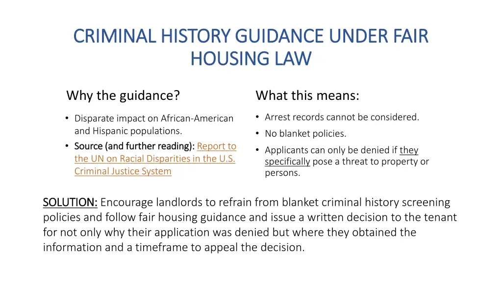 criminal history guidance under fair criminal 1