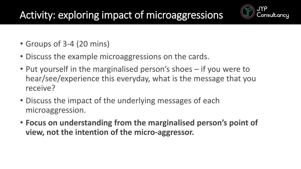 activity exploring impact of microaggressions