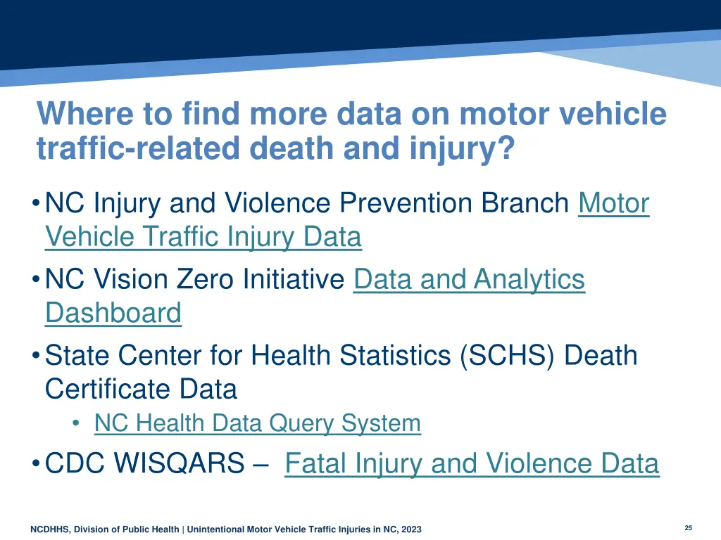 where to find more data on motor vehicle traffic