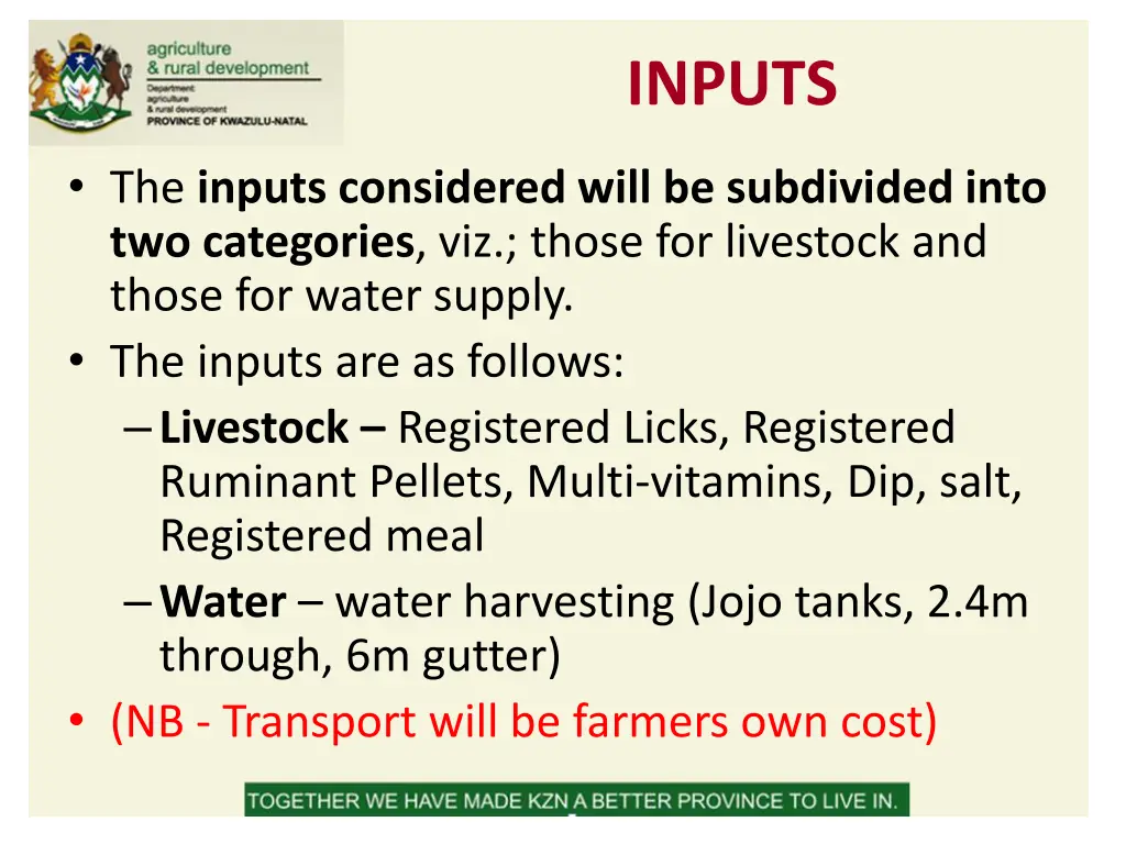 inputs
