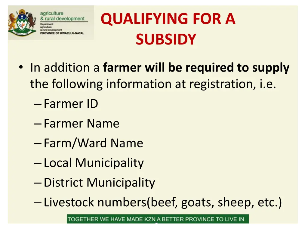 qualifying for a subsidy 2