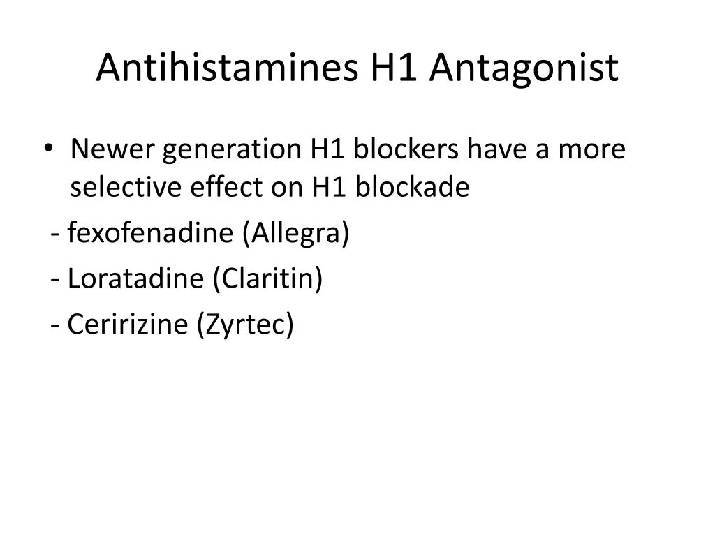 antihistamines h1 antagonist