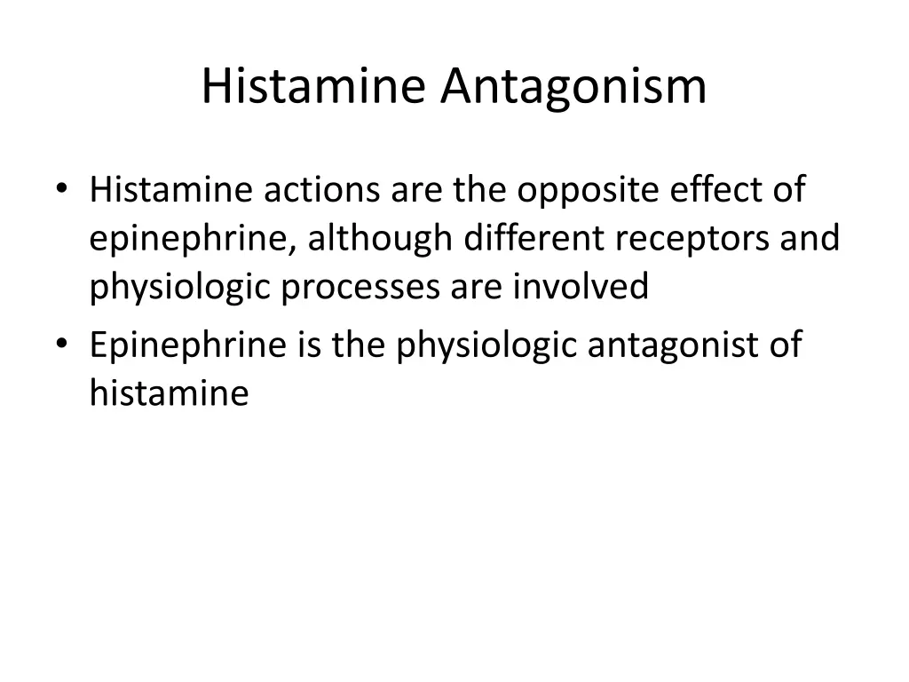 histamine antagonism