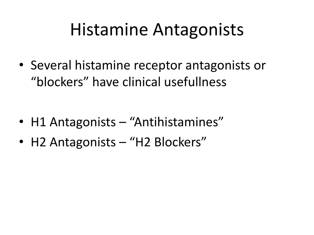 histamine antagonists