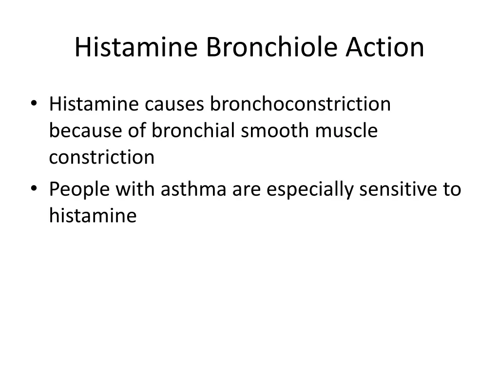 histamine bronchiole action