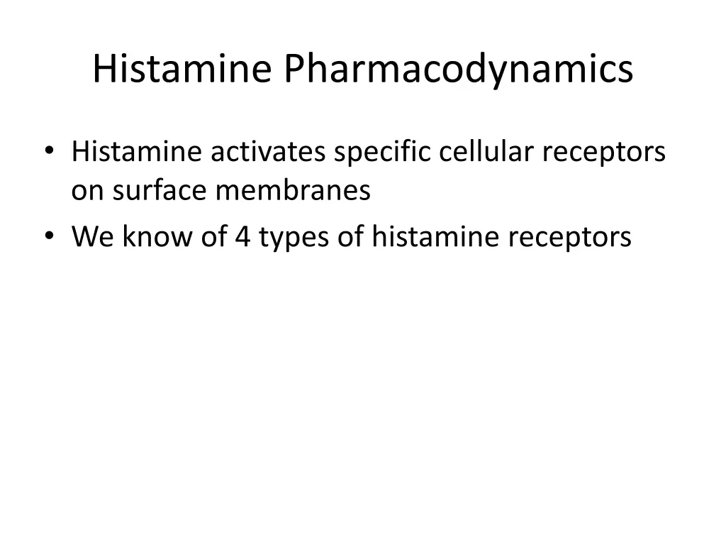 histamine pharmacodynamics