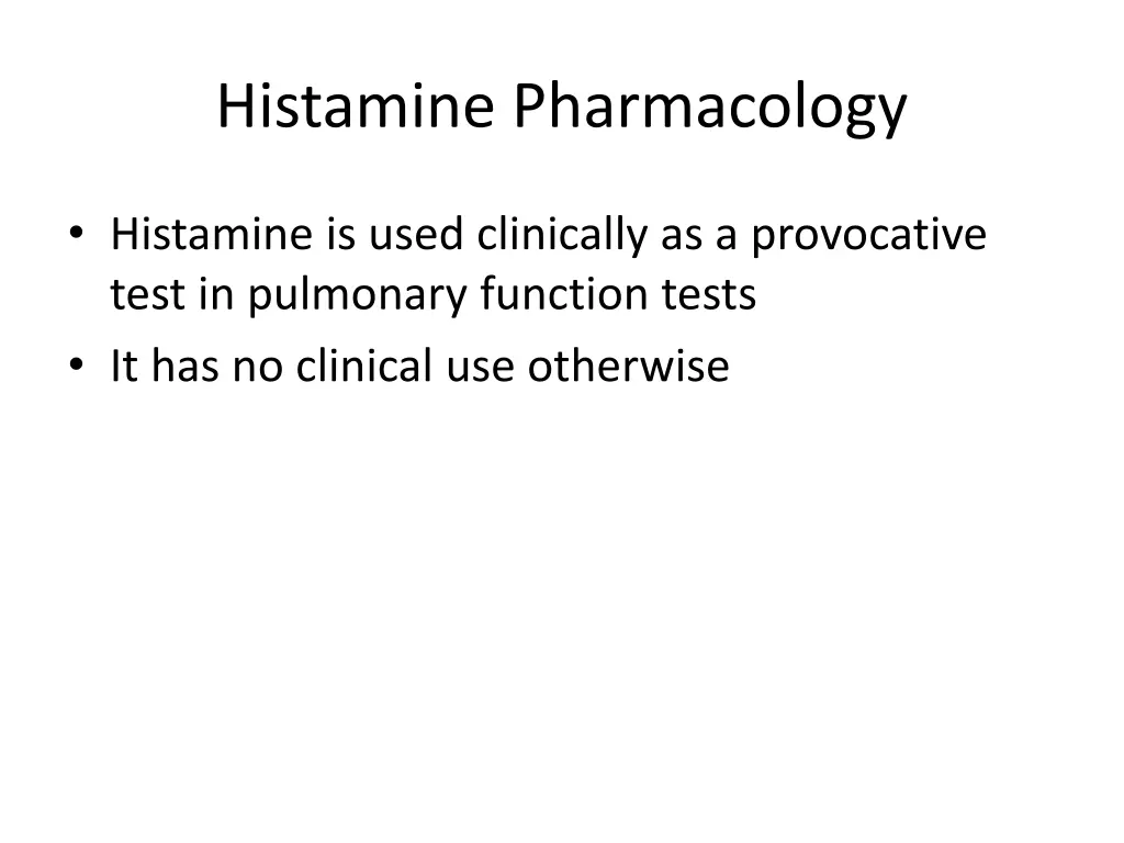 histamine pharmacology