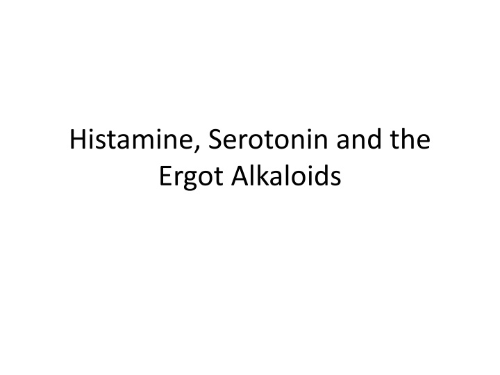 histamine serotonin and the ergot alkaloids