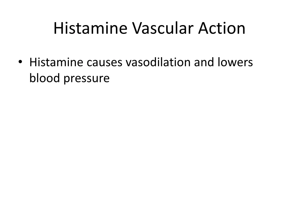 histamine vascular action