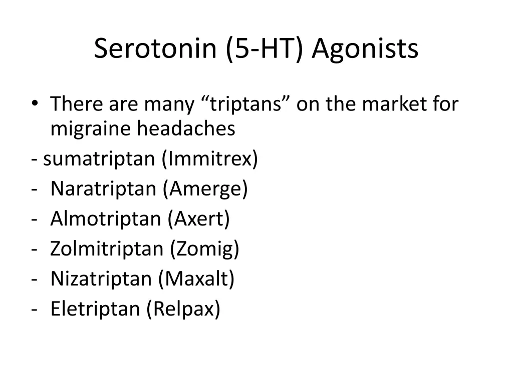 serotonin 5 ht agonists 1