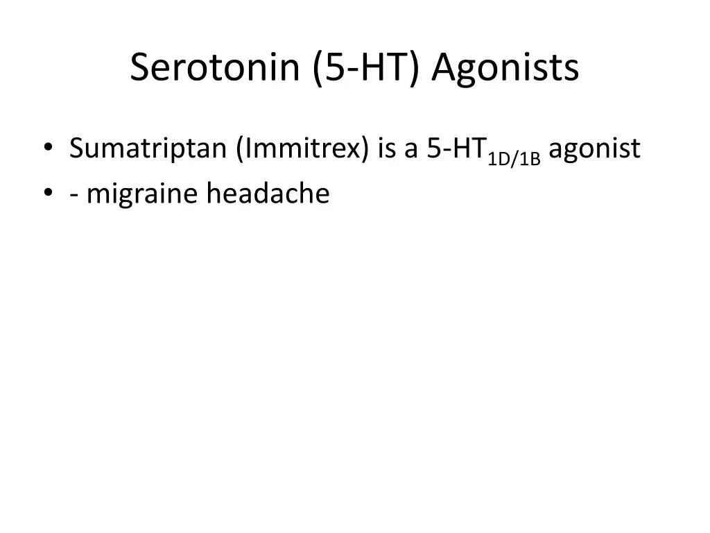 serotonin 5 ht agonists