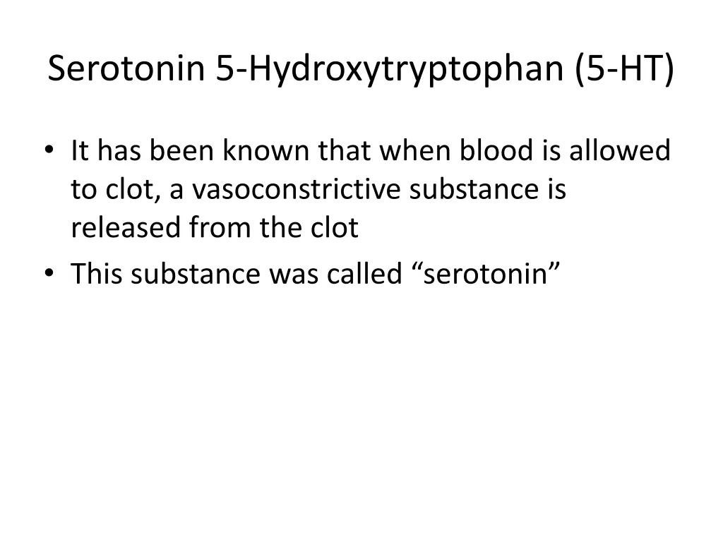 serotonin 5 hydroxytryptophan 5 ht