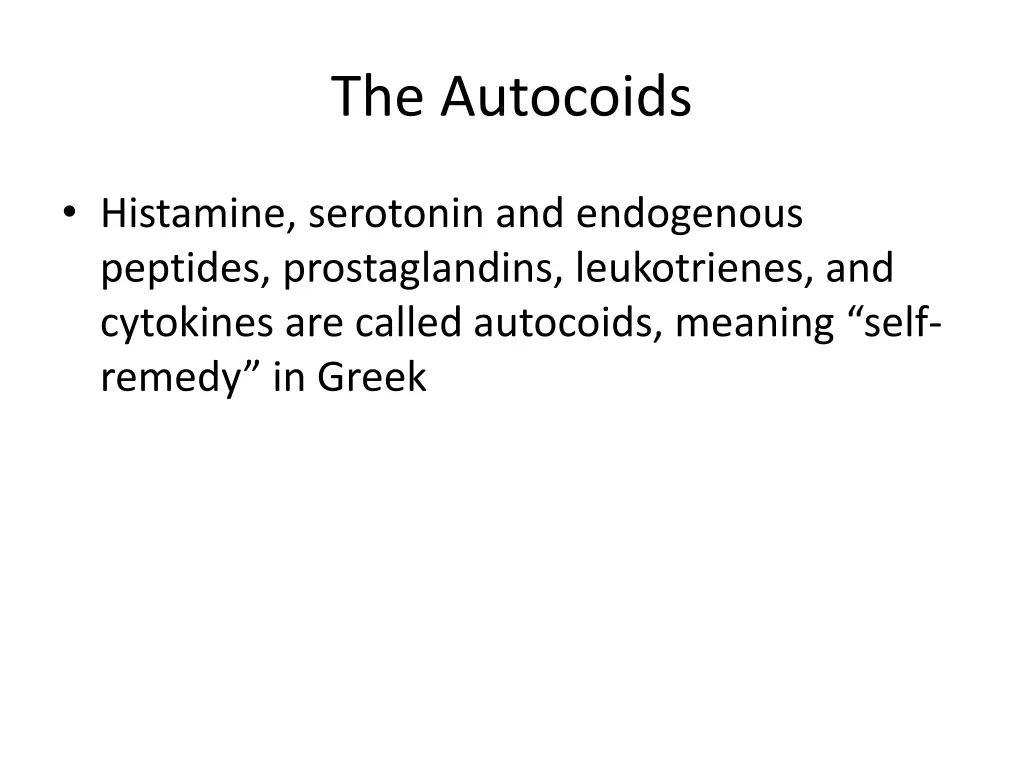 the autocoids
