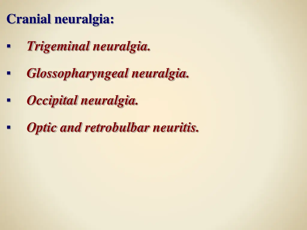 cranial neuralgia