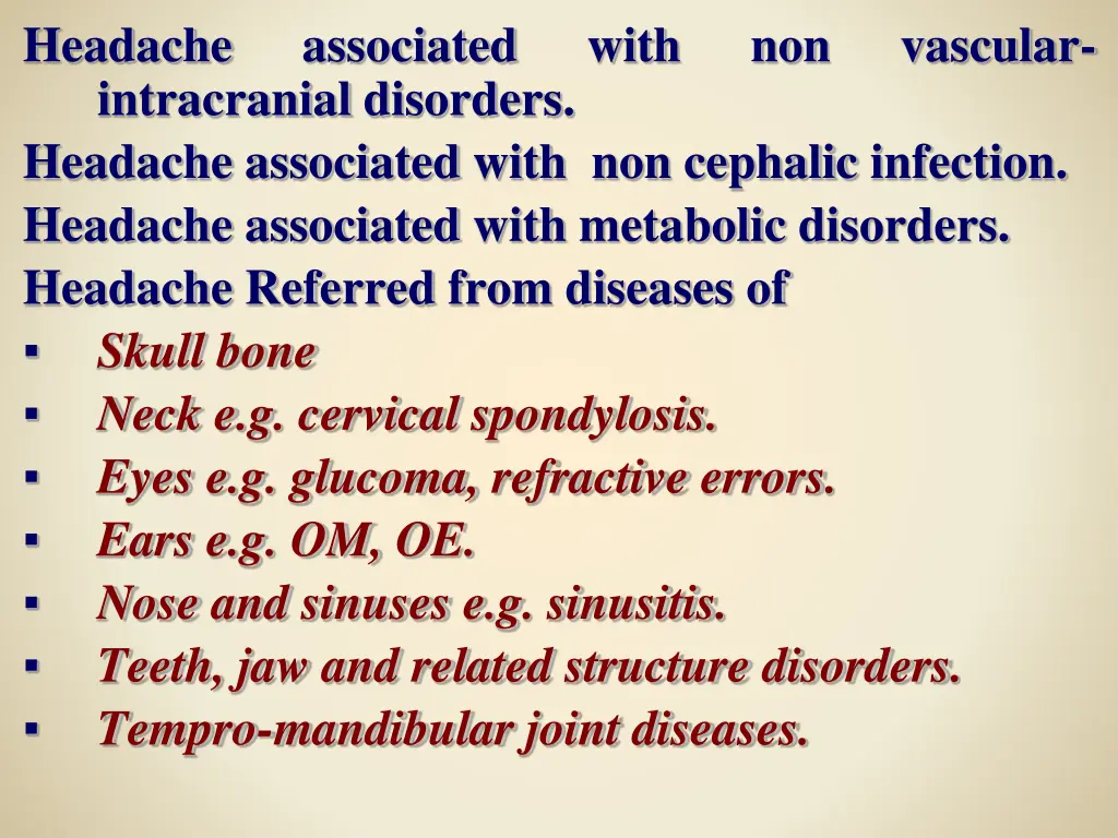 headache intracranial disorders headache