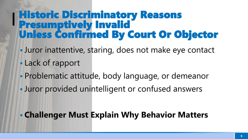 historic discriminatory reasons historic