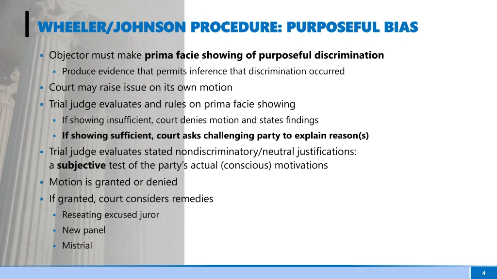 wheeler johnson procedure purposeful bias wheeler