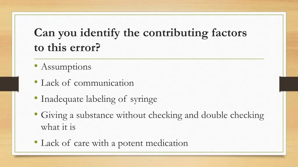 can you identify the contributing factors to this 1