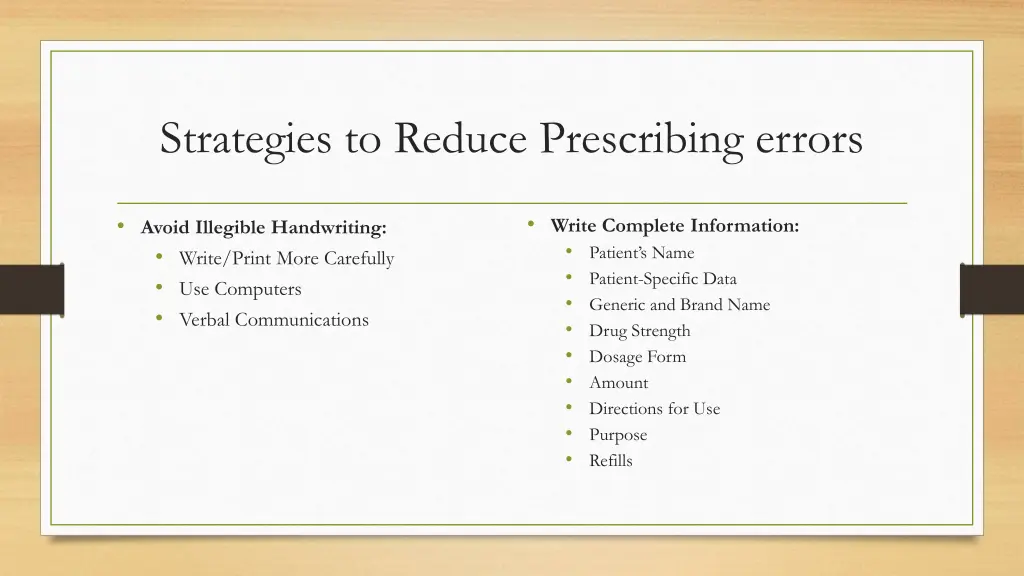 strategies to reduce prescribing errors