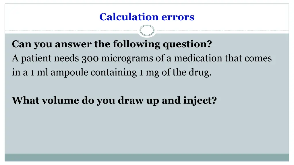 calculation errors