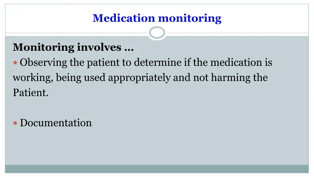 medication monitoring