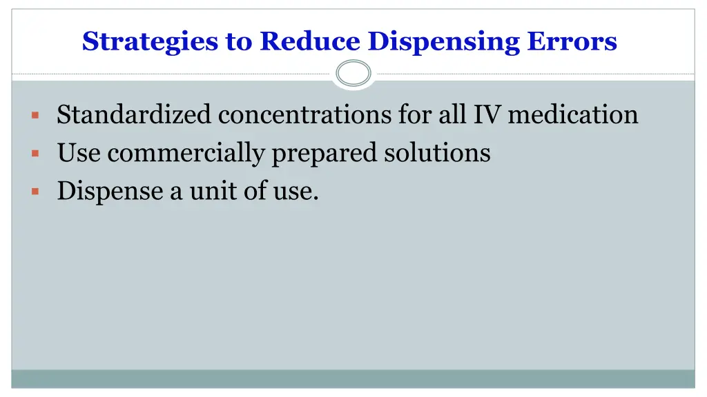strategies to reduce dispensing errors