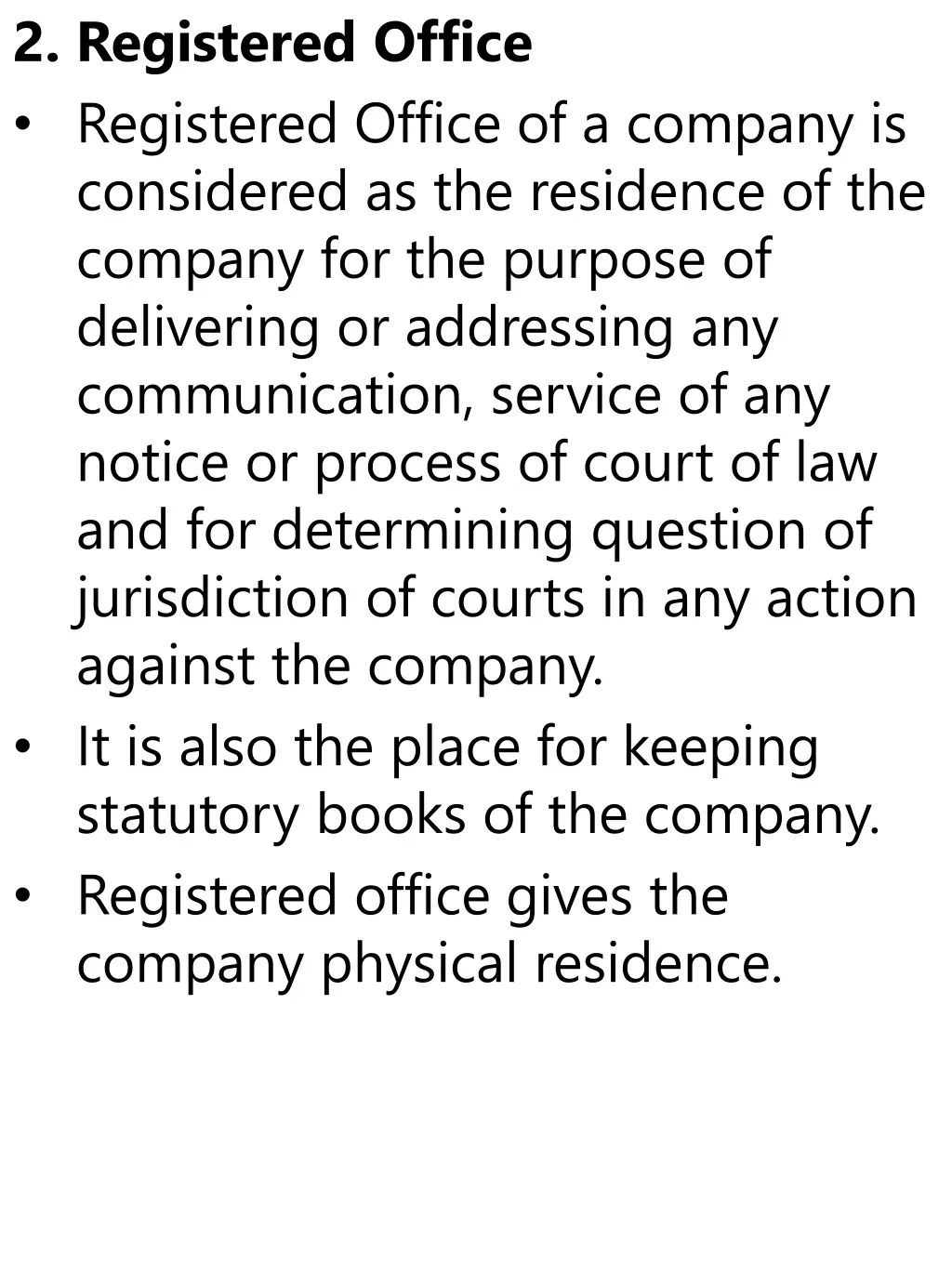2 registered office registered office