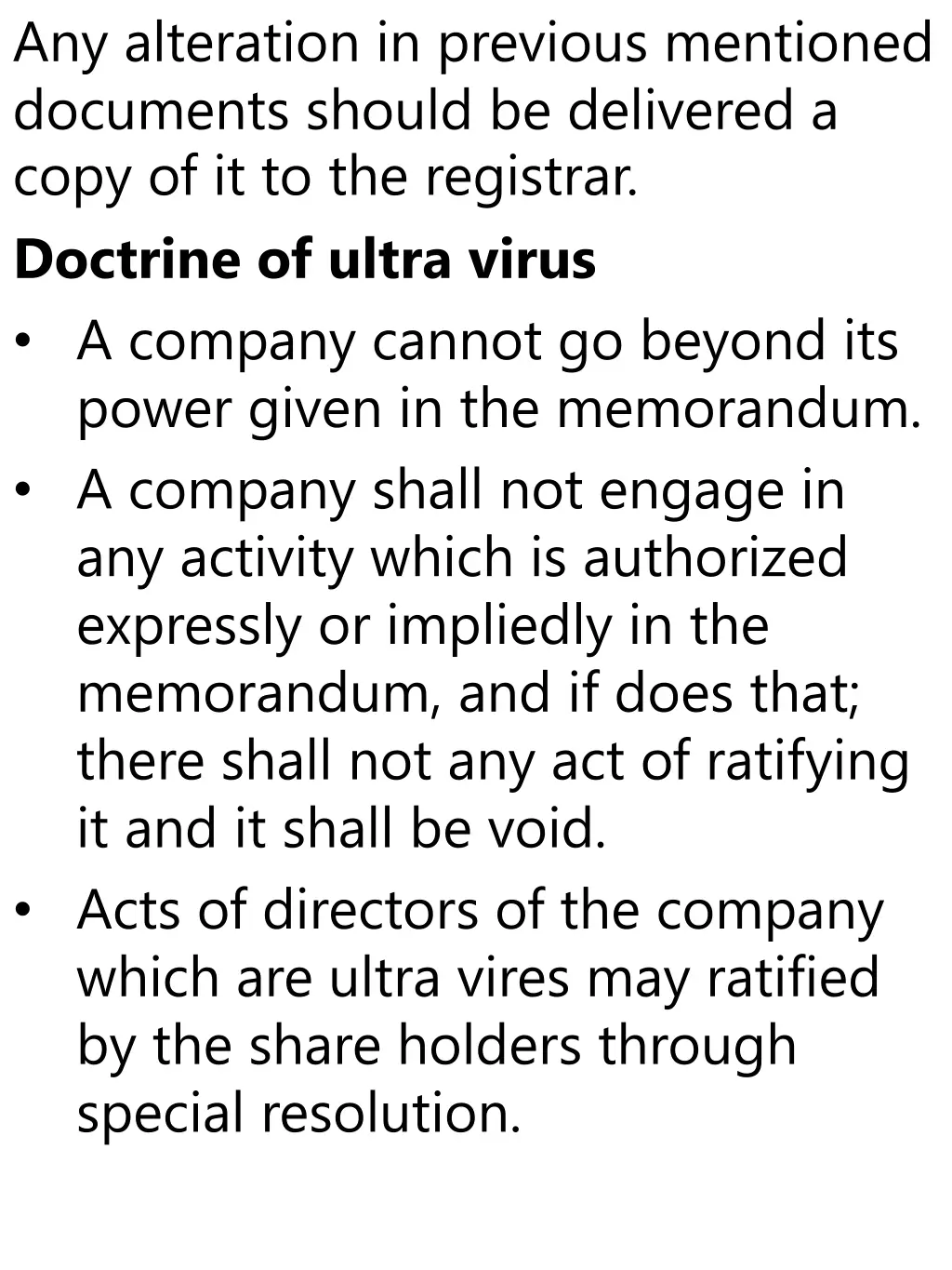 any alteration in previous mentioned documents