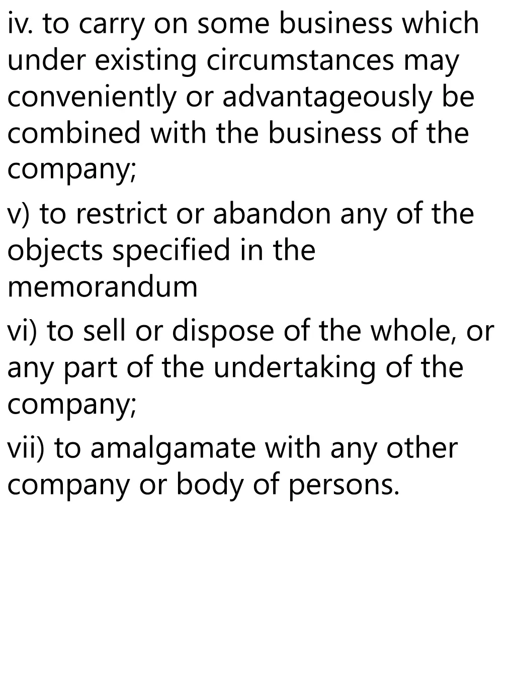 iv to carry on some business which under existing