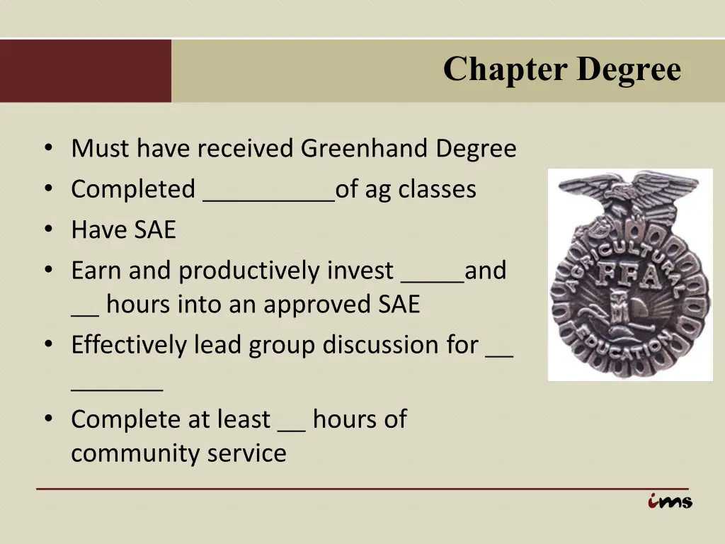 chapter degree
