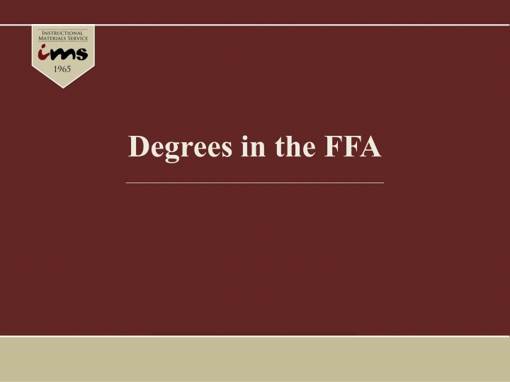 degrees in the ffa