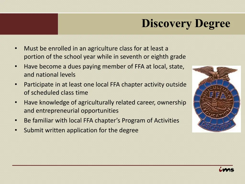 discovery degree