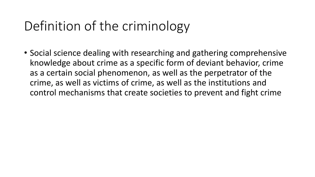 definition of the criminology 1