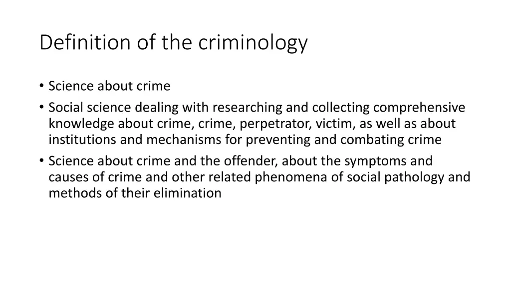 definition of the criminology