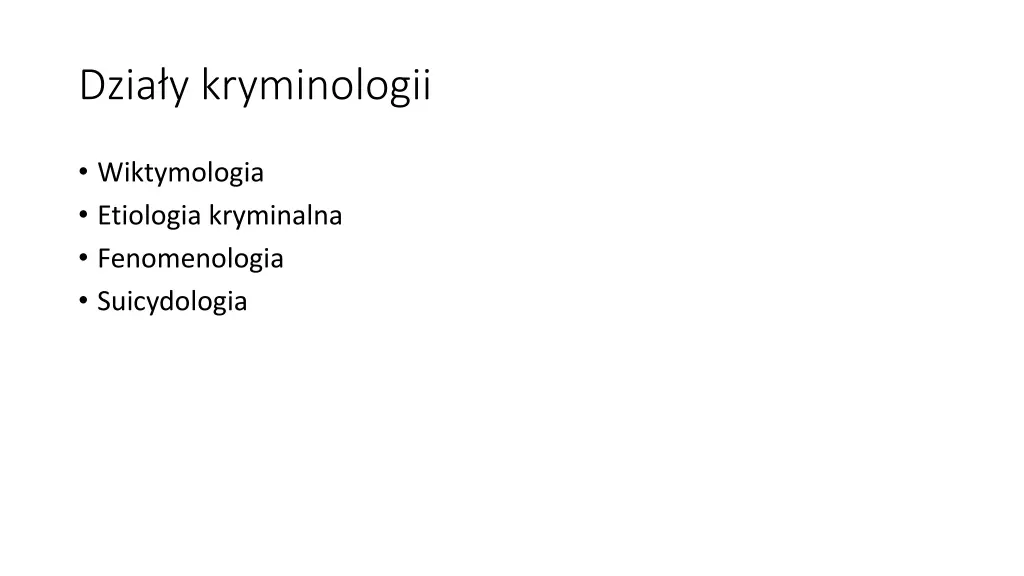 dzia y kryminologii