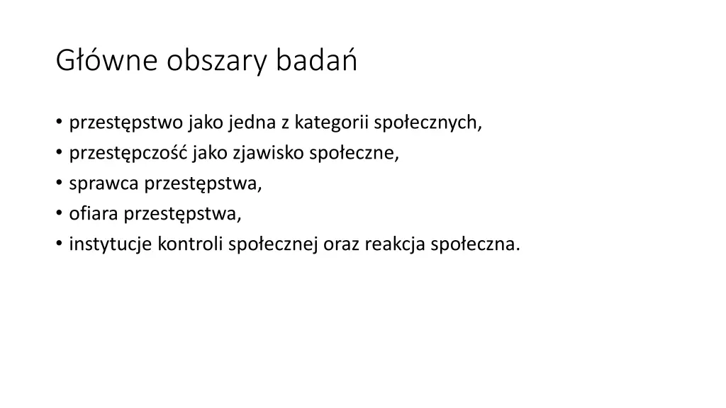 g wne obszary bada