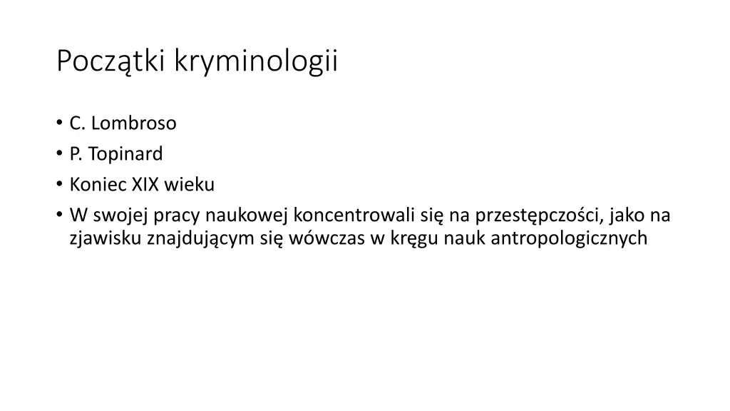 pocz tki kryminologii